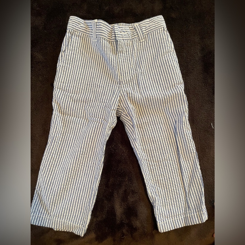 Blue Seersucker Ralph Lauren 12 Month Boy